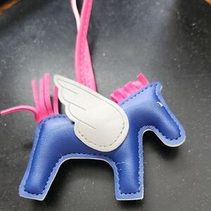 Blue Pony Wing Bag Charm with Pink Mane